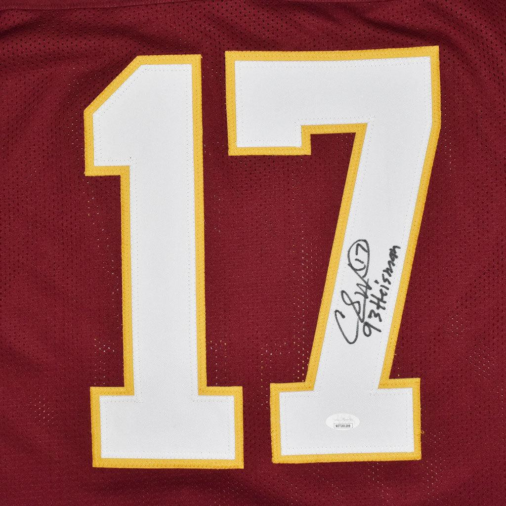 Charlie Ward Signed 93 Heisman Inscription Florida State Red