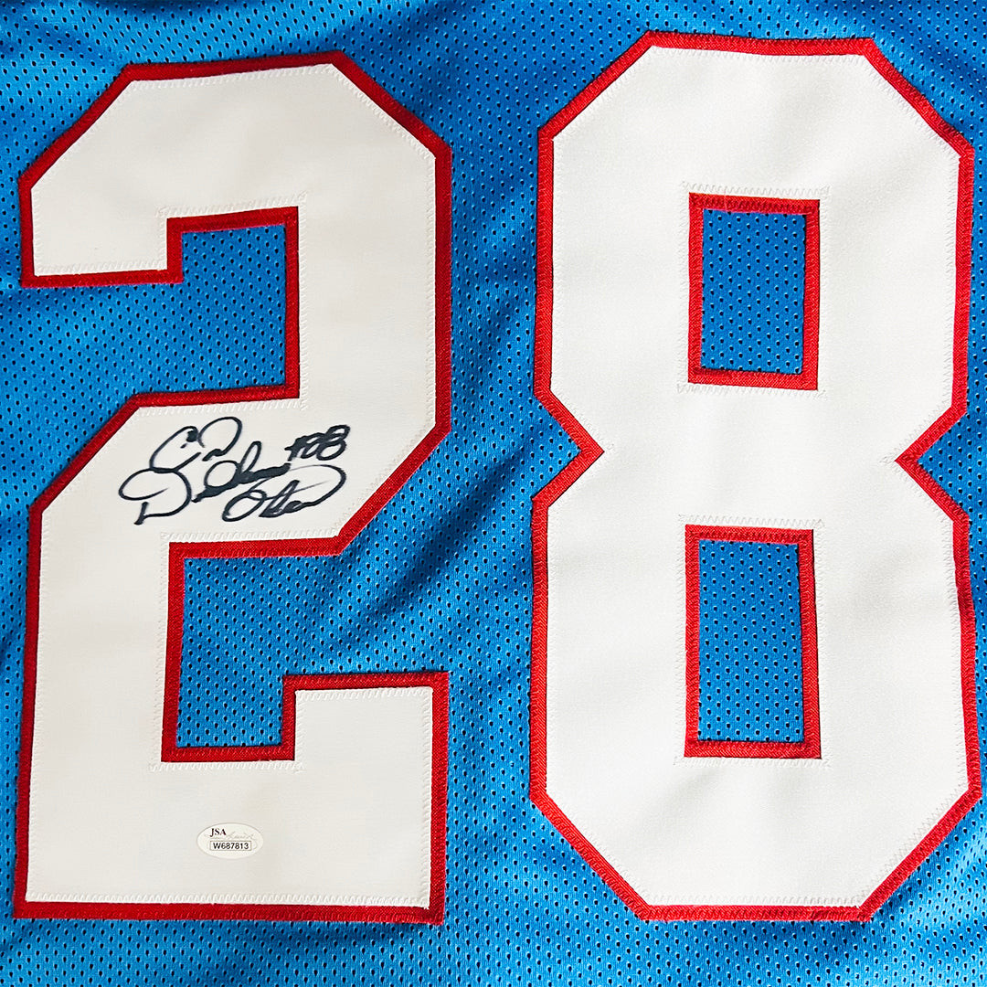 Cris Dishman Signed Houston light Blue Football Jersey (JSA) -