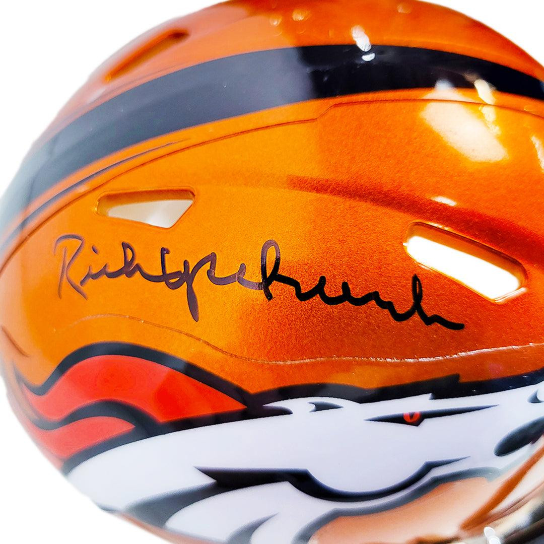 Rick Upchurch Signed Denver Broncos Flash Speed Mini Replica Football Helmet (JSA)