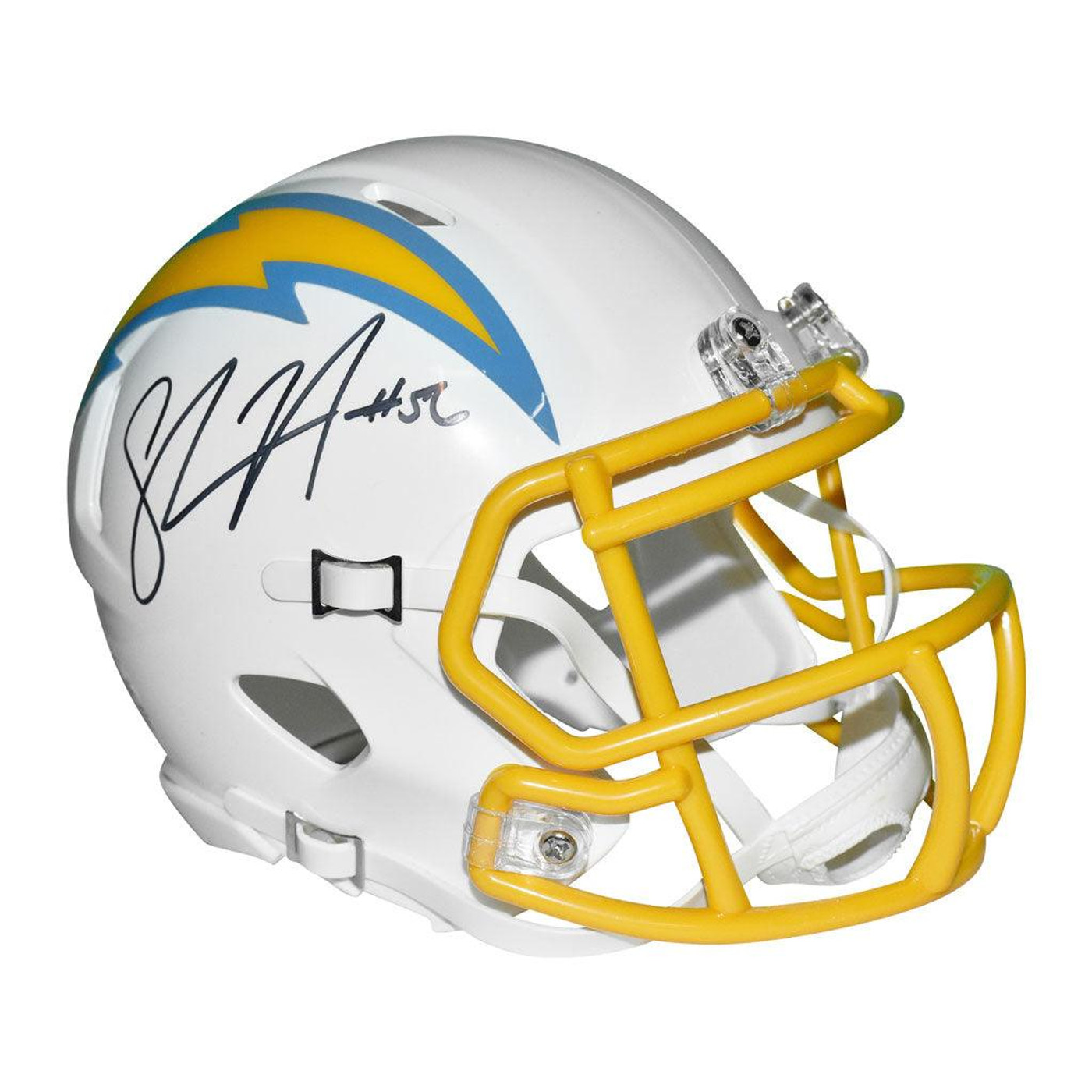 Shawne Merriman Signed Los Angeles Chargers Speed Mini Football Helmet (JSA)