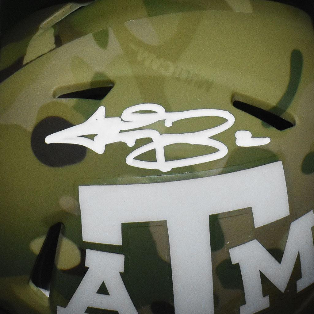 Johnny Manziel Signed Texas A&M Aggies Speed Mini Replica Camo Football Helmet (JSA)