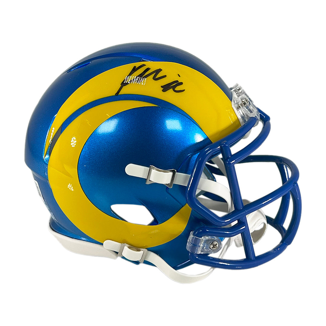 Kyren Williams Signed Los Angeles Rams Speed Mini Football Helmet (Beckett)