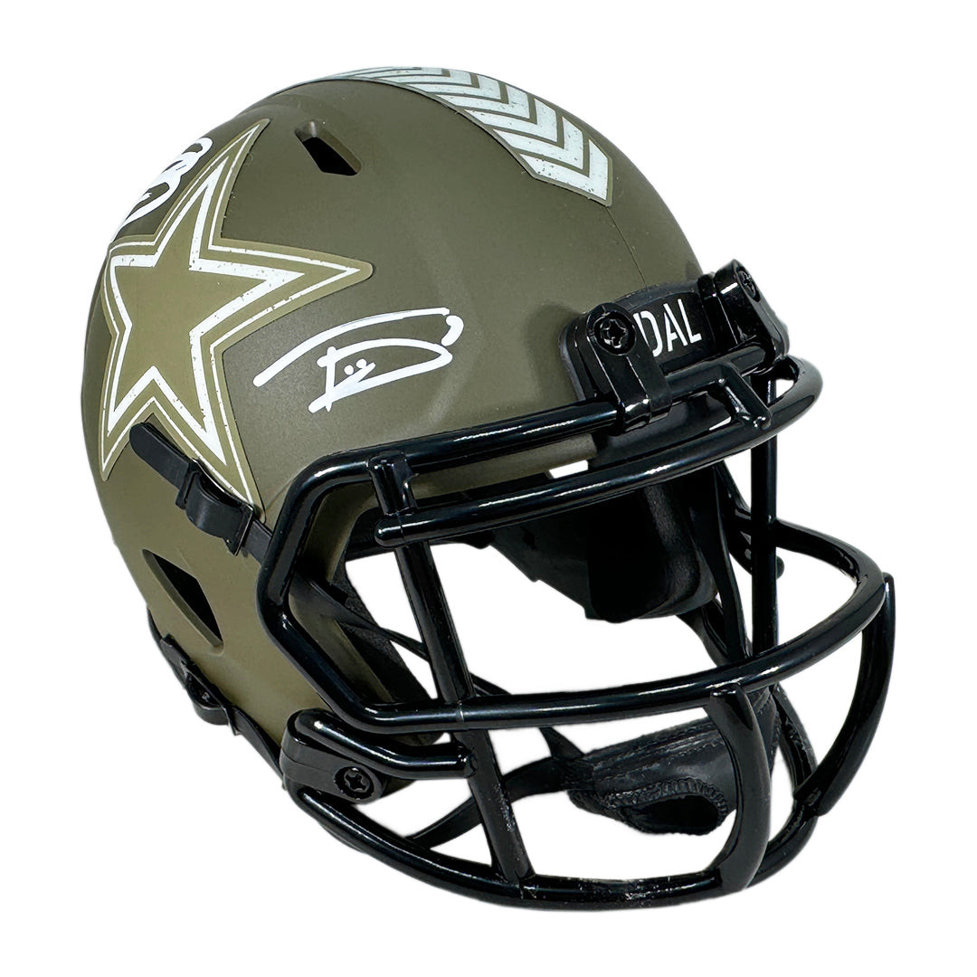 Daron Bland and Trevon Diggs Dual Signed Dallas Cowboys Salute to Service Mini Football Helmet (Beckett)