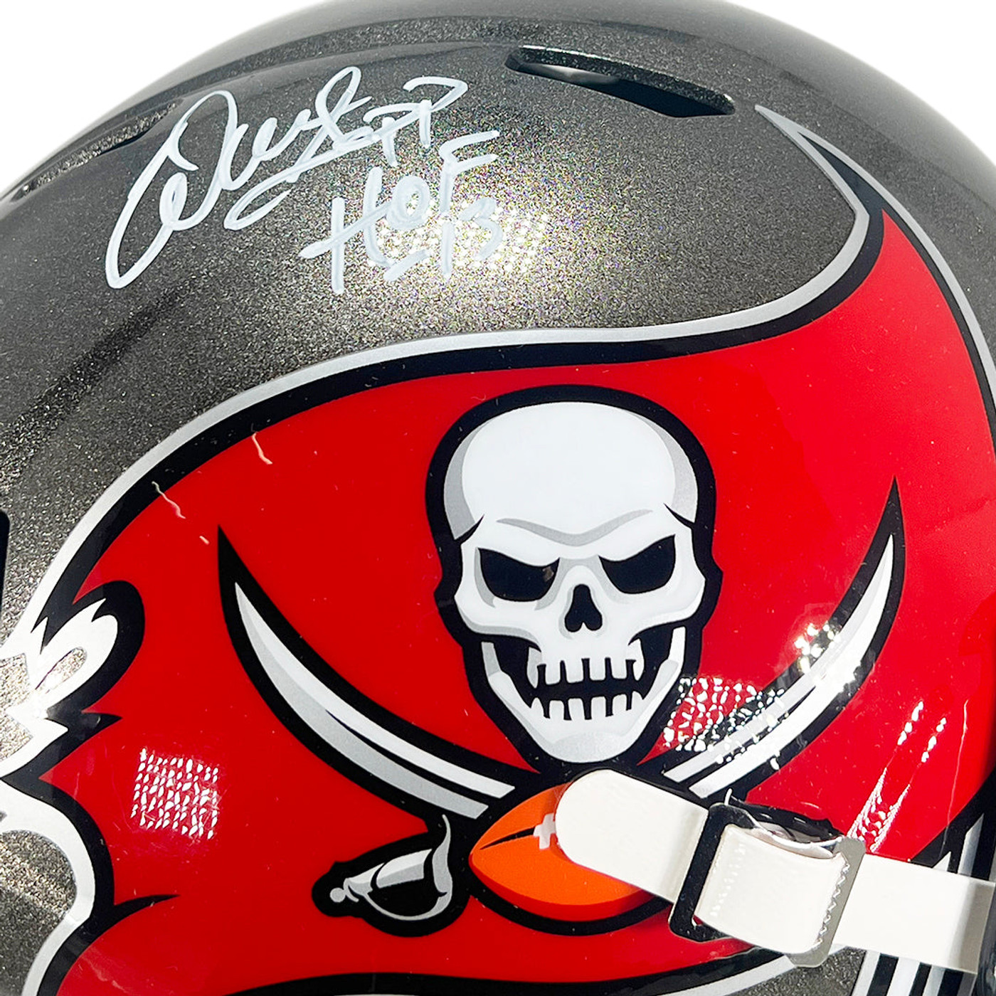 Warren Sapp Signed HOF 13 Inscription Tampa bay Buccaneers Speed Full-Size Replica Football Helmet (JSA)