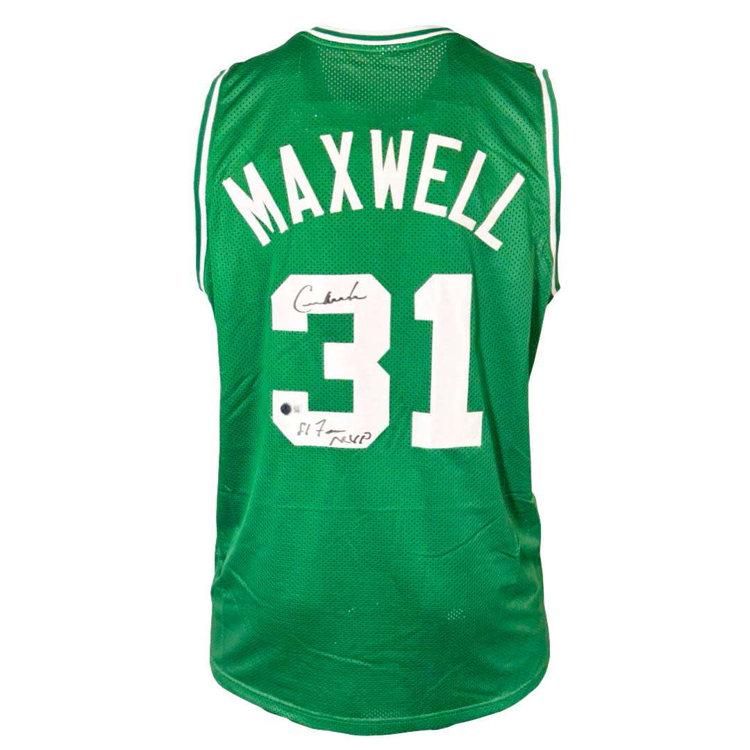 Cedric Maxwell Signed 81 Finals MVP Inscription Boston Green