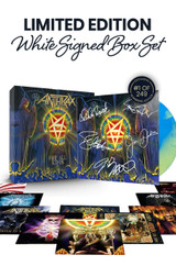 Limited White Signed Edition: Includes Joey Belladonna, Scott Ian, Charlie Benante, John Donais, and Frank Bello's Autographs on Box Set in White Ink. Numbered 1 of 249.
