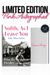 Limited Pink Signed Edition: Priscilla Presley's Personal Autograph Inside Book in Pink Ink.