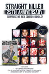 Surprise Me Red Special Inscription Bundle: Includes Deryck Whibley's Autograph on Vinyl Jacket in Red Ink. Includes 10 Surprise Inscriptions, 25 Units of each Inscription. Includes Unsigned Paperback Copy of Walking Disaster. Limited to 250 Units.