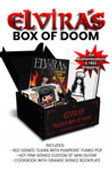 Limited Edition Signature Box: Includes Red Signed "Elvira with Pumpkins" Funko Pop!, Includes Hot Pink Signed Custom Mini Guitar, Includes Orange Signed Elvira's Cookbook From Hell on Custom Bookplate. All Items Signed by Elvira. Box Numbered 1 of 666.
