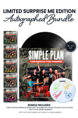 Limited Surprise Me Bundle Edition: Includes Simple Plan's Autograph on Vinyl Jacket in Either Red, Green, Orange, Yellow, Silver, or Pink Ink. Limited to 50 Units Per Color. Includes Multi-Color Signed Drumhead By Simple Plan.