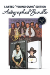 Limited "Young Guns" Bundle: Includes Charlie Sheen's Autograph on Caricature Bookplate and on Poster in Gold Ink. Numbered 1 of 70.