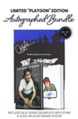 Limited "Platoon" Bundle: Includes Charlie Sheen's Autograph on Caricature Bookplate in Blue Ink and on Poster in either Silver or Gold Ink. Numbered 1 of 70.