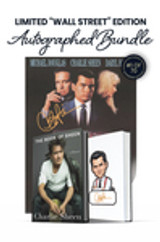 Limited "Wall Street" Bundle: Includes Charlie Sheen's Autograph on Caricature Bookplate and on Poster in Bronze Ink. Numbered 1 of 70.