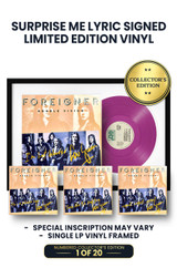 Limited Surprise Me Lyric Edition: Includes Lou Gramm's Autograph on Vinyl Jacket with Special Inscription Lyrics in Yellow Ink. Limited to 20 Units. This Item Comes Framed.