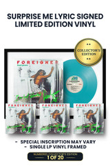 Limited Surprise Me Lyric Edition: Includes Lou Gramm's Autograph on Vinyl Jacket with Special Inscription Lyrics in Green Ink. Limited to 20 Units. This Item Comes Framed.
