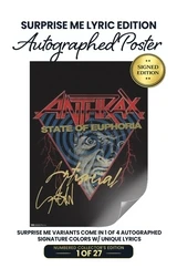 Surprise Me Lyric Edition: Includes Scott Ian's Autograph with Lyrics on Poster in Either Gold, Red, Green, or Blue Ink. 27 Units of Each Color / Lyric Combination.