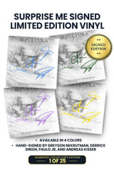 Limited Surprise Me Edition: Includes Paulo Jr., Derrick Green, Andreas Kisser, and Greyson Nekrutman's Autographs on Vinyl Jacket In Either Green, Purple, Light Blue, or Yellow Ink. 25 Units of Each Color.