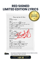 Limited Red Signed Edition: Includes Bret Michaels' Autograph on Lyric Sheet in Red Ink. 1 of 29. *Lyric Sheet is a Photo-Copy. *JSA Authentication Included