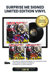 Limited Surprise Me Framed Edition: Includes Bruce Dickinson's Autograph on Vinyl Jacket in Purple, Orange, or Yellow Ink. 1 of 15. This Item Comes Framed.