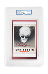 Chris Stein Bookplate: Signed in Red on Red Metallic Background. PSA Slabbed & Authenticated. Only 25 Units Available. Grade Certified GEM MT 10.