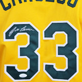 Jose Canseco Signed Oakland Yellow Baseball Jersey (JSA)