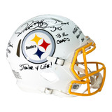 Jerome Bettis Signed Multi-Inscription Pittsburgh Steelers Authentic Flat White Speed Full-Size Football Helmet (Beckett)