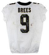 Saints Drew Brees Signed Game Worn 10/22/17 White Nike Jersey Photomatched & PSA