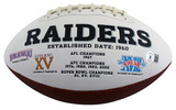 Raiders Shane Lechler Just Win Baby Signed White Panel Logo Football BAS Witness