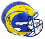 Rams Jared Verse & Braden Fiske Signed Full Size Speed Rep Helmet W/ Case BAS W