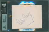 George Burns Authentic Signed 4.5 x 5.5 Cut Signature Autographed BAS Slabbed
