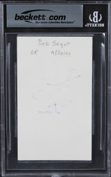 Bob Saget Full House Authentic Signed 3x5 Index Card Autographed BAS Slabbed