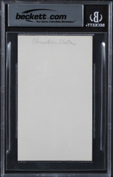 Christian Slater Mr. Robot Authentic Signed 3x5 Index Card BAS Slabbed