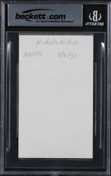 Nichelle Nichols Star Trek Authentic Signed 3x5 Index Card BAS Slabbed