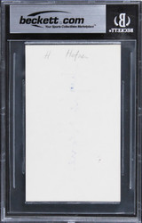 Hugh Hefner Playboy Authentic Signed 3x5 Index Card Autographed BAS Slabbed 2