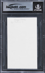 George Clooney Ocean's 11 Authentic Signed 3x5 Index Card BAS Slabbed