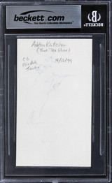 Ashton Kutcher That 70's Show Authentic Signed 3x5 Index Card BAS Slabbed 1