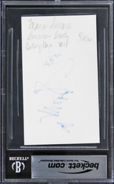 Mena Suvari American Beauty "Hearts xoxo" Signed 3x5 Index Card BAS Slabbed 1