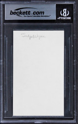 Joseph Wapner The People's Court Authentic Signed 3x5 Index Card BAS Slabbed 2