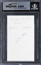 Jennifer Aniston Friends Signed 3x5 Index Card Auto Graded Gem 10! BAS Slabbed 2