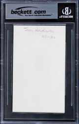 Joey Heatherton Variety show Authentic Signed 3x5 Index Card BAS Slabbed