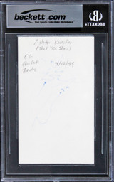 Ashton Kutcher That 70's Show Authentic Signed 3x5 Index Card BAS Slabbed 3