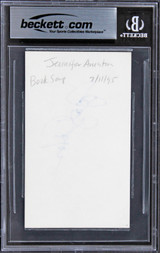 Jennifer Aniston Friends Authentic Signed 3x5 Index Card Autographed BAS Slabbed