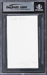 Heather Thomas Zapped! Authentic Signed 3x5 Index Card Autographed BAS Slabbed