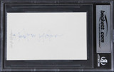 Hugh Hefner Playboy Signed 3x5 Index Card Auto Graded Gem Mint 10! BAS Slabbed