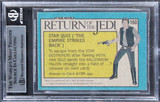 Star Wars (9) Ronzani, Bailey, Dow +6 Signed 1983 SW ROTJ #160 Card BAS Slabbed