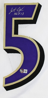 Jonathan Ogden "HOF 13" Authentic Signed White Pro Style Jersey BAS Witnessed 2