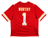Chiefs Xavier Worthy Signed Red Nike Limited Jersey w/ Black Signature Fanatics