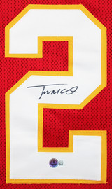 Trent McDuffie Authentic Signed Red Pro Style Framed Jersey BAS Witnessed