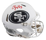 49ers Christian McCaffrey Signed STS III F/S Speed Proline Helmet W/ Case Fan