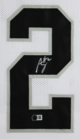 Ashton Jeanty Authentic Signed White Pro Style Framed Jersey BAS Witnessed